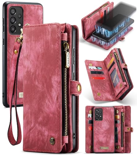 Beajew Handyhülle für Samsung Galaxy A33 5G, Brieftaschen 2-in-1 Retro Reißverschluss Hülle Premium PU Leder Klapphülle Magnetverschluss Standfunktion Geldbörse Schutzhülle - Rot Beajew Handyhülle für Samsung Galaxy A33 5G, Brieftaschen 2-in-1 Retro Reißverschluss Hülle Premium PU Leder Klapphülle Magnetverschluss Standfunktion Geldbörse Schutzhülle - Rot von Beajew