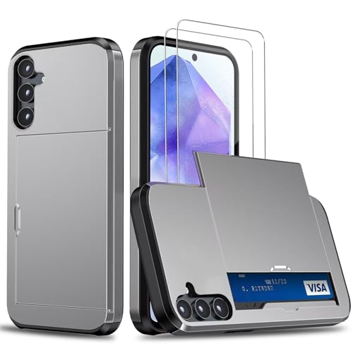 Beajew Handyhülle für Samsung Galaxy A35 Case +2 Stück Schutzfolie, mit Kartenfach Silikon TPU Handyhülle Dünn Weiche Stoßfest Flexibel Handy Tasche Bumper Brieftasche Case, Grau Beajew Handyhülle für Samsung Galaxy A35 Case +2 Stück Schutzfolie, mit Kartenfach Silikon TPU Handyhülle Dünn Weiche Stoßfest Flexibel Handy Tasche Bumper Brieftasche Case, Grau von Beajew