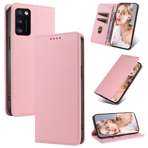 Beajew Handyhülle für Samsung Galaxy A41 Hülle, Premium Leder Klapphülle [RFID Kartenschlitzen][Magnetverschluss][Standfunktion] kompatibel mit Samsung Galaxy A41, Rosa von Beajew