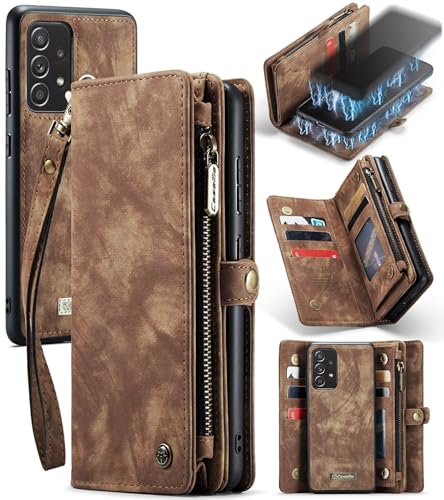 Beajew Handyhülle für Samsung Galaxy A52, Caseme Retro Reißverschluss Hülle PU Leder Weiche Klapphülle Magnetverschluss Kartenfach Standfunktion Geldbörse, Braun Beajew Handyhülle für Samsung Galaxy A52, Caseme Retro Reißverschluss Hülle PU Leder Weiche Klapphülle Magnetverschluss Kartenfach Standfunktion Geldbörse, Braun von Beajew