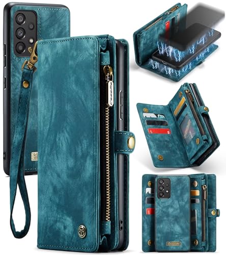Beajew Handyhülle für Samsung Galaxy A53 5G, Brieftaschen 2-in-1 Retro Reißverschluss Hülle Premium PU Leder Klapphülle Magnetverschluss Standfunktion Geldbörse Schutzhülle - Blau Beajew Handyhülle für Samsung Galaxy A53 5G, Brieftaschen 2-in-1 Retro Reißverschluss Hülle Premium PU Leder Klapphülle Magnetverschluss Standfunktion Geldbörse Schutzhülle - Blau von Beajew