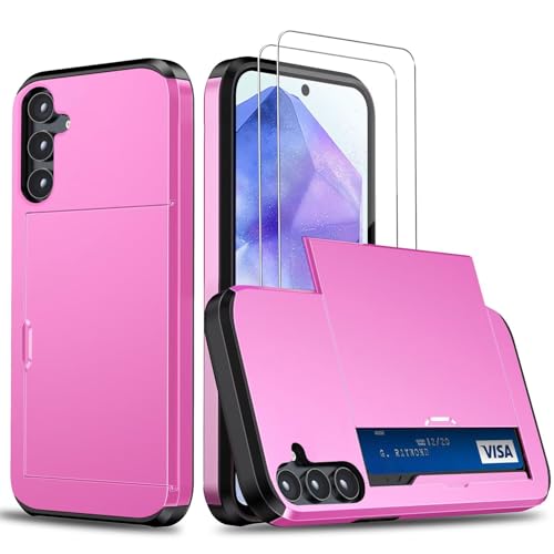 Beajew Handyhülle für Samsung Galaxy A56 Case +2 Stück Schutzfolie, mit Kartenfach Silikon TPU Handyhülle Dünn Weiche Stoßfest Flexibel Handy Tasche Bumper Brieftasche Case, Rosarot Beajew Handyhülle für Samsung Galaxy A56 Case +2 Stück Schutzfolie, mit Kartenfach Silikon TPU Handyhülle Dünn Weiche Stoßfest Flexibel Handy Tasche Bumper Brieftasche Case, Rosarot von Beajew