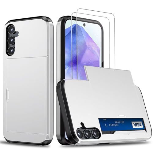 Beajew Handyhülle für Samsung Galaxy A56 Case +2 Stück Schutzfolie, mit Kartenfach Silikon TPU Handyhülle Dünn Weiche Stoßfest Flexibel Handy Tasche Bumper Brieftasche Case, Weiß Beajew Handyhülle für Samsung Galaxy A56 Case +2 Stück Schutzfolie, mit Kartenfach Silikon TPU Handyhülle Dünn Weiche Stoßfest Flexibel Handy Tasche Bumper Brieftasche Case, Weiß von Beajew
