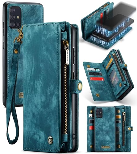Beajew Handyhülle für Samsung Galaxy A71 4G, Caseme Retro Reißverschluss Hülle PU Leder Weiche Klapphülle Magnetverschluss Kartenfach Standfunktion Geldbörse, Blau Beajew Handyhülle für Samsung Galaxy A71 4G, Caseme Retro Reißverschluss Hülle PU Leder Weiche Klapphülle Magnetverschluss Kartenfach Standfunktion Geldbörse, Blau von Beajew