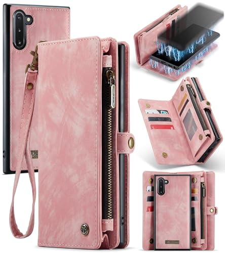 Beajew Handyhülle für Samsung Galaxy Note 10, Brieftaschen 2-in-1 Retro Reißverschluss Hülle Premium PU Leder Klapphülle Magnetverschluss Standfunktion Geldbörse Schutzhülle - Rosa Beajew Handyhülle für Samsung Galaxy Note 10, Brieftaschen 2-in-1 Retro Reißverschluss Hülle Premium PU Leder Klapphülle Magnetverschluss Standfunktion Geldbörse Schutzhülle - Rosa von Beajew