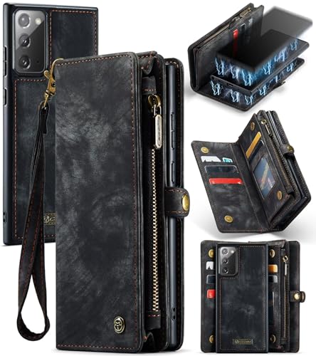 Beajew Handyhülle für Samsung Galaxy Note 20, Brieftaschen 2-in-1 Retro Reißverschluss Hülle Premium PU Leder Klapphülle Magnetverschluss Standfunktion Geldbörse Schutzhülle - Schwarz Beajew Handyhülle für Samsung Galaxy Note 20, Brieftaschen 2-in-1 Retro Reißverschluss Hülle Premium PU Leder Klapphülle Magnetverschluss Standfunktion Geldbörse Schutzhülle - Schwarz von Beajew
