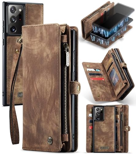 Beajew Handyhülle für Samsung Galaxy Note 20 Ultra, Brieftaschen 2-in-1 Retro Reißverschluss Hülle Premium PU Leder Klapphülle Magnetverschluss Standfunktion Geldbörse Schutzhülle - Braun Beajew Handyhülle für Samsung Galaxy Note 20 Ultra, Brieftaschen 2-in-1 Retro Reißverschluss Hülle Premium PU Leder Klapphülle Magnetverschluss Standfunktion Geldbörse Schutzhülle - Braun von Beajew