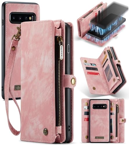 Beajew Handyhülle für Samsung Galaxy S10 Plus, Caseme Retro Reißverschluss Hülle PU Leder Weiche Klapphülle Magnetverschluss Kartenfach Standfunktion Geldbörse, Rosa Beajew Handyhülle für Samsung Galaxy S10 Plus, Caseme Retro Reißverschluss Hülle PU Leder Weiche Klapphülle Magnetverschluss Kartenfach Standfunktion Geldbörse, Rosa von Beajew