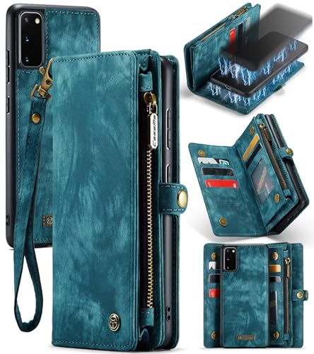 Beajew Handyhülle für Samsung Galaxy S20, Brieftaschen 2-in-1 Retro Reißverschluss Hülle Premium PU Leder Klapphülle Magnetverschluss Standfunktion Geldbörse Schutzhülle - Blau Beajew Handyhülle für Samsung Galaxy S20, Brieftaschen 2-in-1 Retro Reißverschluss Hülle Premium PU Leder Klapphülle Magnetverschluss Standfunktion Geldbörse Schutzhülle - Blau von Beajew
