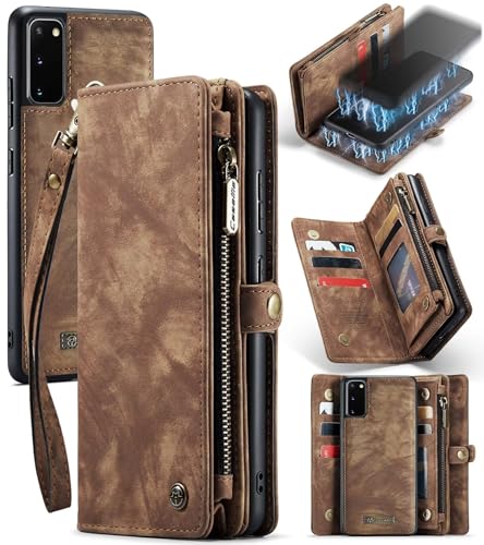 Beajew Handyhülle für Samsung Galaxy S20, Caseme Retro Reißverschluss Hülle PU Leder Weiche Klapphülle Magnetverschluss Kartenfach Standfunktion Geldbörse, Braun Beajew Handyhülle für Samsung Galaxy S20, Caseme Retro Reißverschluss Hülle PU Leder Weiche Klapphülle Magnetverschluss Kartenfach Standfunktion Geldbörse, Braun von Beajew