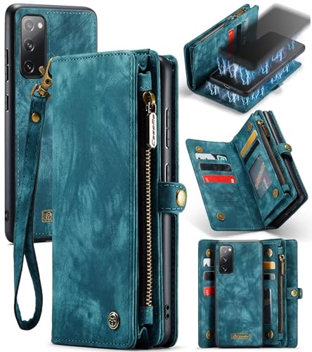 Beajew Handyhülle für Samsung Galaxy S20 FE, Brieftaschen 2-in-1 Retro Reißverschluss Hülle Premium PU Leder Klapphülle Magnetverschluss Standfunktion Geldbörse Schutzhülle - Blau Beajew Handyhülle für Samsung Galaxy S20 FE, Brieftaschen 2-in-1 Retro Reißverschluss Hülle Premium PU Leder Klapphülle Magnetverschluss Standfunktion Geldbörse Schutzhülle - Blau von Beajew