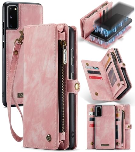 Beajew Handyhülle für Samsung Galaxy S20 Plus, Caseme Retro Reißverschluss Hülle PU Leder Weiche Klapphülle Magnetverschluss Kartenfach Standfunktion Geldbörse, Rosa Beajew Handyhülle für Samsung Galaxy S20 Plus, Caseme Retro Reißverschluss Hülle PU Leder Weiche Klapphülle Magnetverschluss Kartenfach Standfunktion Geldbörse, Rosa von Beajew