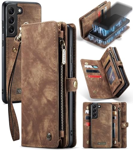 Beajew Handyhülle für Samsung Galaxy S21 FE, Brieftaschen 2-in-1 Retro Reißverschluss Hülle Premium PU Leder Klapphülle Magnetverschluss Standfunktion Geldbörse Schutzhülle - Braun Beajew Handyhülle für Samsung Galaxy S21 FE, Brieftaschen 2-in-1 Retro Reißverschluss Hülle Premium PU Leder Klapphülle Magnetverschluss Standfunktion Geldbörse Schutzhülle - Braun von Beajew