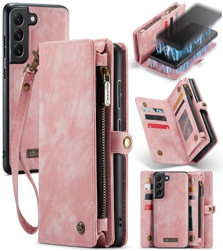 Beajew Handyhülle für Samsung Galaxy S21 FE, Caseme Retro Reißverschluss Hülle PU Leder Weiche Klapphülle Magnetverschluss Kartenfach Standfunktion Geldbörse, Rosa Beajew Handyhülle für Samsung Galaxy S21 FE, Caseme Retro Reißverschluss Hülle PU Leder Weiche Klapphülle Magnetverschluss Kartenfach Standfunktion Geldbörse, Rosa von Beajew
