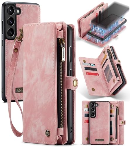 Beajew Handyhülle für Samsung Galaxy S23, Brieftaschen 2-in-1 Retro Reißverschluss Hülle Premium PU Leder Klapphülle Magnetverschluss Standfunktion Geldbörse Schutzhülle - Rosa Beajew Handyhülle für Samsung Galaxy S23, Brieftaschen 2-in-1 Retro Reißverschluss Hülle Premium PU Leder Klapphülle Magnetverschluss Standfunktion Geldbörse Schutzhülle - Rosa von Beajew