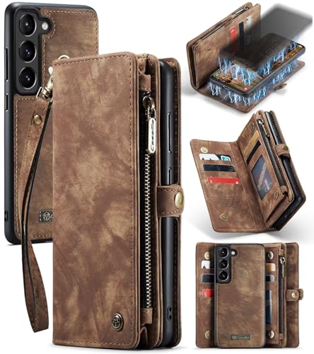 Beajew Handyhülle für Samsung Galaxy S23, Caseme Retro Reißverschluss Hülle PU Leder Weiche Klapphülle Magnetverschluss Kartenfach Standfunktion Geldbörse, Braun Beajew Handyhülle für Samsung Galaxy S23, Caseme Retro Reißverschluss Hülle PU Leder Weiche Klapphülle Magnetverschluss Kartenfach Standfunktion Geldbörse, Braun von Beajew