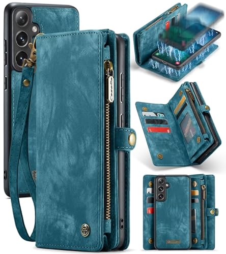 Beajew Handyhülle für Samsung Galaxy S24, Brieftaschen 2-in-1 Retro Reißverschluss Hülle Premium PU Leder Klapphülle Magnetverschluss Standfunktion Geldbörse Schutzhülle - Blau Beajew Handyhülle für Samsung Galaxy S24, Brieftaschen 2-in-1 Retro Reißverschluss Hülle Premium PU Leder Klapphülle Magnetverschluss Standfunktion Geldbörse Schutzhülle - Blau von Beajew