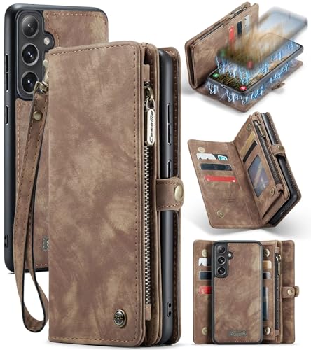 Beajew Handyhülle für Samsung Galaxy S24 FE, Caseme Retro Reißverschluss Hülle PU Leder Weiche Klapphülle Magnetverschluss Kartenfach Standfunktion Geldbörse, Braun Beajew Handyhülle für Samsung Galaxy S24 FE, Caseme Retro Reißverschluss Hülle PU Leder Weiche Klapphülle Magnetverschluss Kartenfach Standfunktion Geldbörse, Braun von Beajew