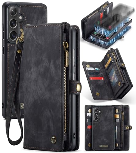 Beajew Handyhülle für Samsung Galaxy S24 FE, Caseme Retro Reißverschluss Hülle PU Leder Weiche Klapphülle Magnetverschluss Kartenfach Standfunktion Geldbörse, Schwarz Beajew Handyhülle für Samsung Galaxy S24 FE, Caseme Retro Reißverschluss Hülle PU Leder Weiche Klapphülle Magnetverschluss Kartenfach Standfunktion Geldbörse, Schwarz von Beajew