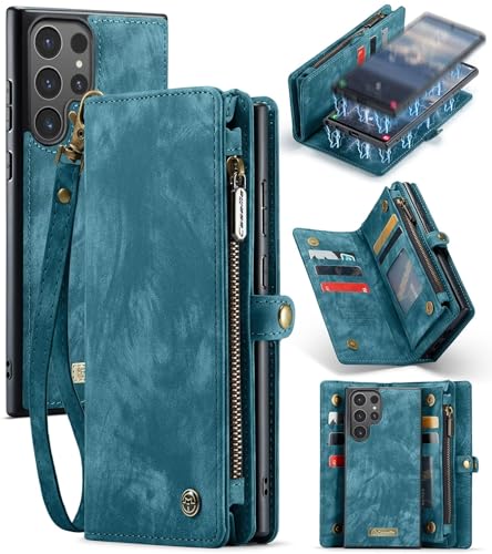 Beajew Handyhülle für Samsung Galaxy S24 Ultra, Caseme Retro Reißverschluss Hülle PU Leder Weiche Klapphülle Magnetverschluss Kartenfach Standfunktion Geldbörse, Blau Beajew Handyhülle für Samsung Galaxy S24 Ultra, Caseme Retro Reißverschluss Hülle PU Leder Weiche Klapphülle Magnetverschluss Kartenfach Standfunktion Geldbörse, Blau von Beajew
