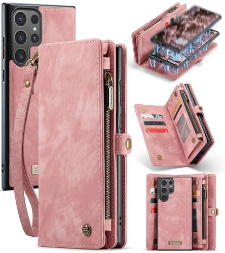 Beajew Handyhülle für Samsung Galaxy S24 Ultra, Caseme Retro Reißverschluss Hülle PU Leder Weiche Klapphülle Magnetverschluss Kartenfach Standfunktion Geldbörse, Rosa Beajew Handyhülle für Samsung Galaxy S24 Ultra, Caseme Retro Reißverschluss Hülle PU Leder Weiche Klapphülle Magnetverschluss Kartenfach Standfunktion Geldbörse, Rosa von Beajew