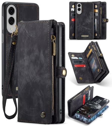 Beajew Handyhülle für Samsung Galaxy S25 Edge, Brieftaschen 2-in-1 Retro Reißverschluss Hülle Premium PU Leder Klapphülle Magnetverschluss Standfunktion Geldbörse Schutzhülle - Schwarz Beajew Handyhülle für Samsung Galaxy S25 Edge, Brieftaschen 2-in-1 Retro Reißverschluss Hülle Premium PU Leder Klapphülle Magnetverschluss Standfunktion Geldbörse Schutzhülle - Schwarz von Beajew