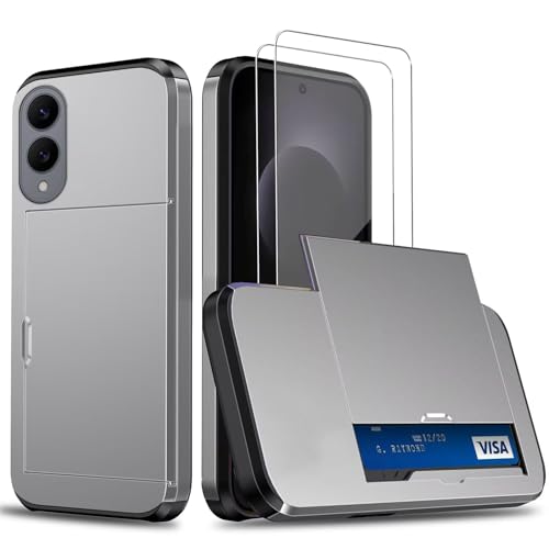 Beajew Handyhülle für Samsung Galaxy S25 Edge Case +2 Stück Schutzfolie, mit Kartenfach Silikon TPU Handyhülle Dünn Weiche Stoßfest Flexibel Handy Tasche Bumper Brieftasche Case, Grau Beajew Handyhülle für Samsung Galaxy S25 Edge Case +2 Stück Schutzfolie, mit Kartenfach Silikon TPU Handyhülle Dünn Weiche Stoßfest Flexibel Handy Tasche Bumper Brieftasche Case, Grau von Beajew