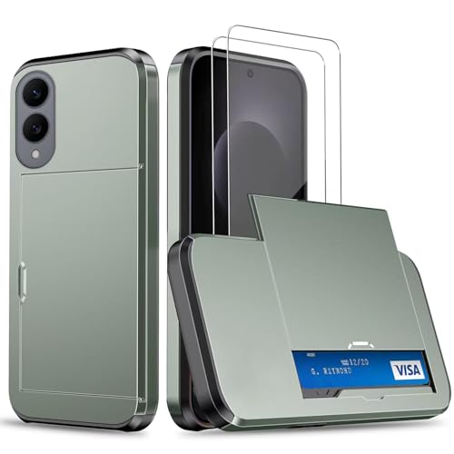 Beajew Handyhülle für Samsung Galaxy S25 Edge Case +2 Stück Schutzfolie, mit Kartenfach Silikon TPU Handyhülle Dünn Weiche Stoßfest Flexibel Handy Tasche Bumper Brieftasche Case, Military Green Beajew Handyhülle für Samsung Galaxy S25 Edge Case +2 Stück Schutzfolie, mit Kartenfach Silikon TPU Handyhülle Dünn Weiche Stoßfest Flexibel Handy Tasche Bumper Brieftasche Case, Military Green von Beajew
