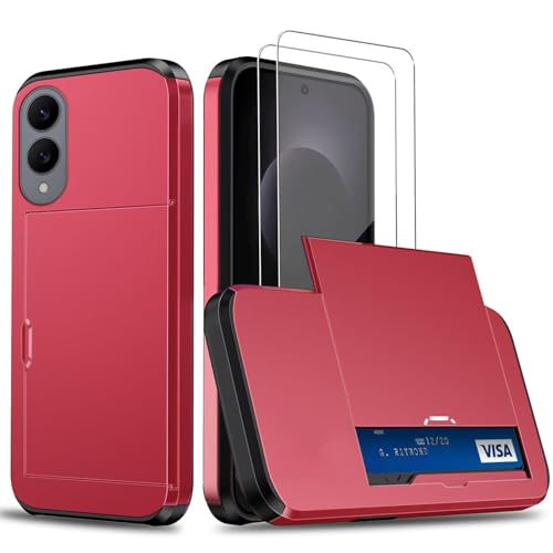 Beajew Handyhülle für Samsung Galaxy S25 Edge Case +2 Stück Schutzfolie, mit Kartenfach Silikon TPU Handyhülle Dünn Weiche Stoßfest Flexibel Handy Tasche Bumper Brieftasche Case, Rot Beajew Handyhülle für Samsung Galaxy S25 Edge Case +2 Stück Schutzfolie, mit Kartenfach Silikon TPU Handyhülle Dünn Weiche Stoßfest Flexibel Handy Tasche Bumper Brieftasche Case, Rot von Beajew