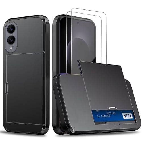 Beajew Handyhülle für Samsung Galaxy S25 Edge Case +2 Stück Schutzfolie, mit Kartenfach Silikon TPU Handyhülle Dünn Weiche Stoßfest Flexibel Handy Tasche Bumper Brieftasche Case, Schwarz Beajew Handyhülle für Samsung Galaxy S25 Edge Case +2 Stück Schutzfolie, mit Kartenfach Silikon TPU Handyhülle Dünn Weiche Stoßfest Flexibel Handy Tasche Bumper Brieftasche Case, Schwarz von Beajew