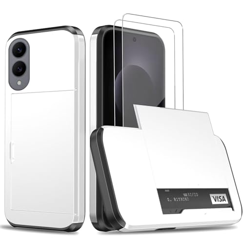 Beajew Handyhülle für Samsung Galaxy S25 Edge Case +2 Stück Schutzfolie, mit Kartenfach Silikon TPU Handyhülle Dünn Weiche Stoßfest Flexibel Handy Tasche Bumper Brieftasche Case, Weiß Beajew Handyhülle für Samsung Galaxy S25 Edge Case +2 Stück Schutzfolie, mit Kartenfach Silikon TPU Handyhülle Dünn Weiche Stoßfest Flexibel Handy Tasche Bumper Brieftasche Case, Weiß von Beajew