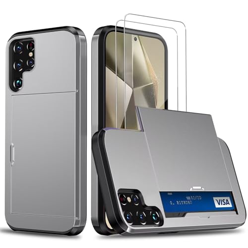 Beajew Handyhülle für Samsung Galaxy S25 Ultra Case +2 Stück Schutzfolie, mit Kartenfach Silikon TPU Handyhülle Dünn Weiche Stoßfest Flexibel Handy Tasche Bumper Brieftasche Case, Grau Beajew Handyhülle für Samsung Galaxy S25 Ultra Case +2 Stück Schutzfolie, mit Kartenfach Silikon TPU Handyhülle Dünn Weiche Stoßfest Flexibel Handy Tasche Bumper Brieftasche Case, Grau von Beajew