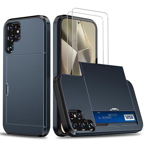 Beajew Handyhülle für Samsung Galaxy S25 Ultra Case +2 Stück Schutzfolie, mit Kartenfach Silikon TPU Handyhülle Dünn Weiche Stoßfest Flexibel Handy Tasche Bumper Brieftasche Case, Marineblau Beajew Handyhülle für Samsung Galaxy S25 Ultra Case +2 Stück Schutzfolie, mit Kartenfach Silikon TPU Handyhülle Dünn Weiche Stoßfest Flexibel Handy Tasche Bumper Brieftasche Case, Marineblau von Beajew