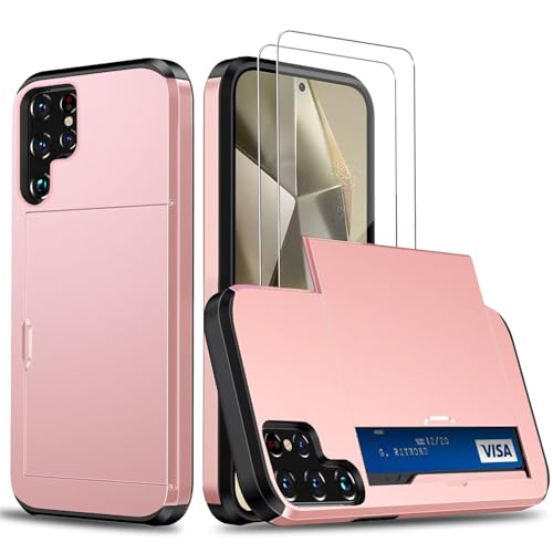 Beajew Handyhülle für Samsung Galaxy S25 Ultra Case +2 Stück Schutzfolie, mit Kartenfach Silikon TPU Handyhülle Dünn Weiche Stoßfest Flexibel Handy Tasche Bumper Brieftasche Case, Roségold Beajew Handyhülle für Samsung Galaxy S25 Ultra Case +2 Stück Schutzfolie, mit Kartenfach Silikon TPU Handyhülle Dünn Weiche Stoßfest Flexibel Handy Tasche Bumper Brieftasche Case, Roségold von Beajew