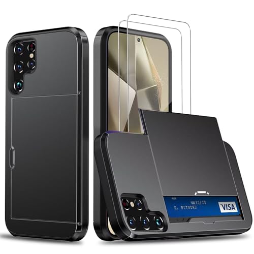 Beajew Handyhülle für Samsung Galaxy S25 Ultra Case +2 Stück Schutzfolie, mit Kartenfach Silikon TPU Handyhülle Dünn Weiche Stoßfest Flexibel Handy Tasche Bumper Brieftasche Case, Schwarz Beajew Handyhülle für Samsung Galaxy S25 Ultra Case +2 Stück Schutzfolie, mit Kartenfach Silikon TPU Handyhülle Dünn Weiche Stoßfest Flexibel Handy Tasche Bumper Brieftasche Case, Schwarz von Beajew