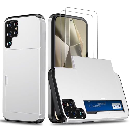 Beajew Handyhülle für Samsung Galaxy S25 Ultra Case +2 Stück Schutzfolie, mit Kartenfach Silikon TPU Handyhülle Dünn Weiche Stoßfest Flexibel Handy Tasche Bumper Brieftasche Case, Weiß Beajew Handyhülle für Samsung Galaxy S25 Ultra Case +2 Stück Schutzfolie, mit Kartenfach Silikon TPU Handyhülle Dünn Weiche Stoßfest Flexibel Handy Tasche Bumper Brieftasche Case, Weiß von Beajew