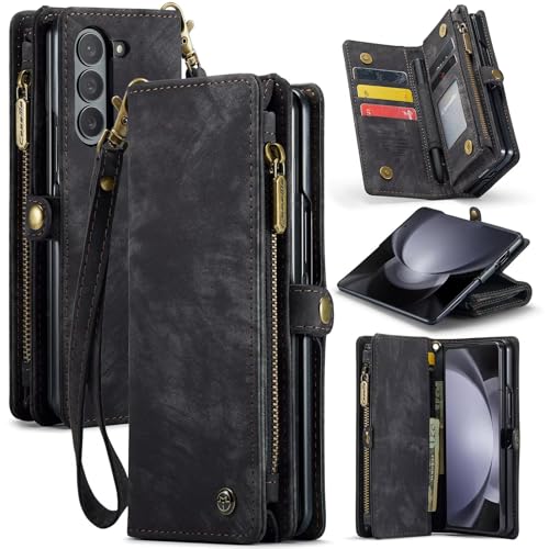 Beajew Handyhülle für Samsung Galaxy Z Fold5, Caseme Retro Reißverschluss Hülle PU Leder Weiche Klapphülle Magnetverschluss Kartenfach Standfunktion Geldbörse, Schwarz Beajew Handyhülle für Samsung Galaxy Z Fold5, Caseme Retro Reißverschluss Hülle PU Leder Weiche Klapphülle Magnetverschluss Kartenfach Standfunktion Geldbörse, Schwarz von Beajew