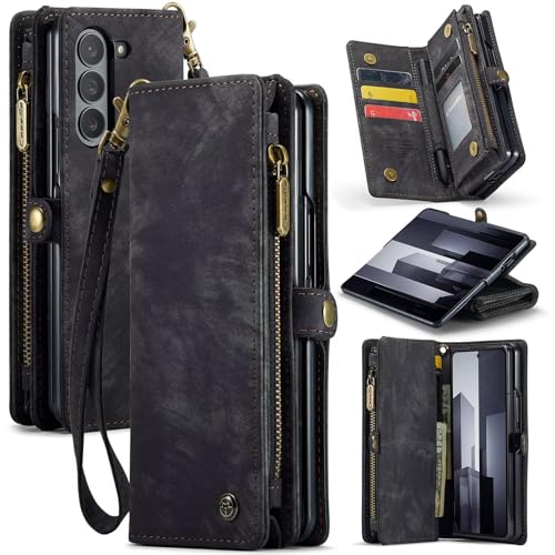 Beajew Handyhülle für Samsung Galaxy Z Fold6, Brieftaschen 2-in-1 Retro Reißverschluss Hülle Premium PU Leder Klapphülle Magnetverschluss Standfunktion Geldbörse Schutzhülle - Schwarz Beajew Handyhülle für Samsung Galaxy Z Fold6, Brieftaschen 2-in-1 Retro Reißverschluss Hülle Premium PU Leder Klapphülle Magnetverschluss Standfunktion Geldbörse Schutzhülle - Schwarz von Beajew