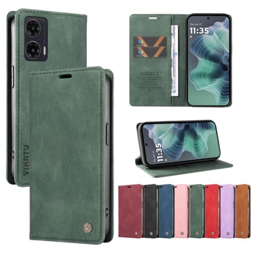 Beajew Handyhülle für Xiaomi Redmi Note 12 Pro Plus 5G Hülle [Mit 2 Stück Panzer Schutz Glas] [Premium PU Leder] [Kartenfach] [Ständer] Klapphülle kompatibel mit Xiaomi Redmi Note 12 Pro Plus 5G, Grün von Beajew