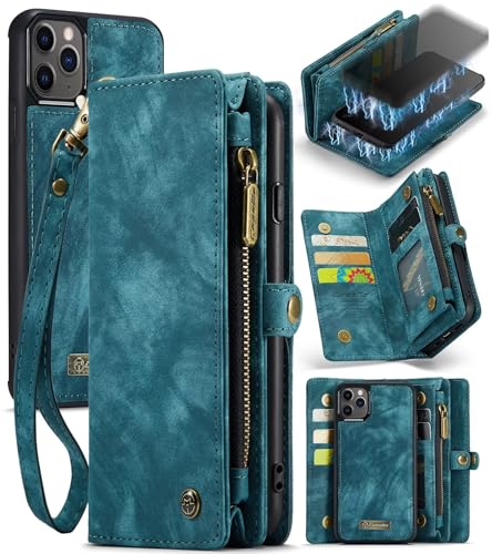 Beajew Handyhülle für iPhone 11 Pro, Caseme Retro Reißverschluss Hülle PU Leder Weiche Klapphülle Magnetverschluss Kartenfach Standfunktion Geldbörse, Blau Beajew Handyhülle für iPhone 11 Pro, Caseme Retro Reißverschluss Hülle PU Leder Weiche Klapphülle Magnetverschluss Kartenfach Standfunktion Geldbörse, Blau von Beajew