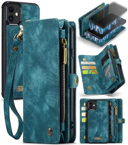 Beajew Handyhülle für iPhone 12 Mini, Caseme Retro Reißverschluss Hülle PU Leder Weiche Klapphülle Magnetverschluss Kartenfach Standfunktion Geldbörse, Blau Beajew Handyhülle für iPhone 12 Mini, Caseme Retro Reißverschluss Hülle PU Leder Weiche Klapphülle Magnetverschluss Kartenfach Standfunktion Geldbörse, Blau von Beajew