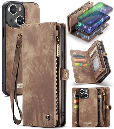 Beajew Handyhülle für iPhone 15 Plus, Caseme Retro Reißverschluss Hülle PU Leder Weiche Klapphülle Magnetverschluss Kartenfach Standfunktion Geldbörse, Braun Beajew Handyhülle für iPhone 15 Plus, Caseme Retro Reißverschluss Hülle PU Leder Weiche Klapphülle Magnetverschluss Kartenfach Standfunktion Geldbörse, Braun von Beajew