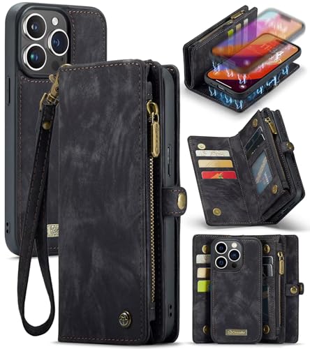 Beajew Handyhülle für iPhone 15 Pro Max, Caseme Retro Reißverschluss Hülle PU Leder Weiche Klapphülle Magnetverschluss Kartenfach Standfunktion Geldbörse, Schwarz Beajew Handyhülle für iPhone 15 Pro Max, Caseme Retro Reißverschluss Hülle PU Leder Weiche Klapphülle Magnetverschluss Kartenfach Standfunktion Geldbörse, Schwarz von Beajew