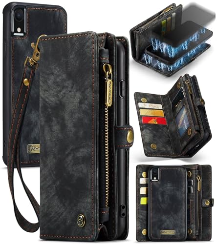 Beajew Handyhülle für iPhone 16 Pro, Brieftaschen 2-in-1 Retro Reißverschluss Hülle Premium PU Leder Klapphülle Magnetverschluss Standfunktion Geldbörse Schutzhülle - Schwarz Beajew Handyhülle für iPhone 16 Pro, Brieftaschen 2-in-1 Retro Reißverschluss Hülle Premium PU Leder Klapphülle Magnetverschluss Standfunktion Geldbörse Schutzhülle - Schwarz von Beajew
