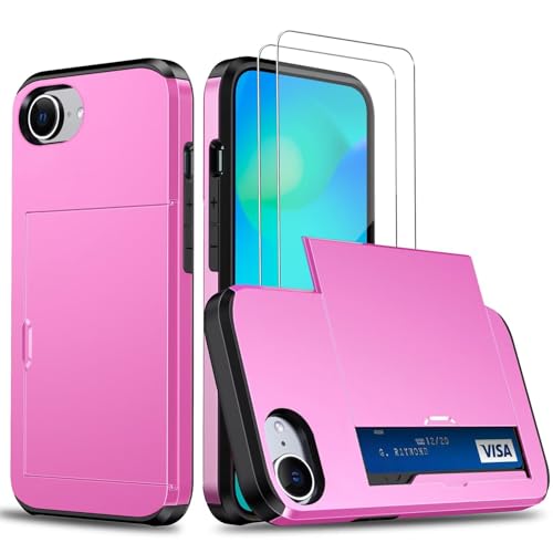Beajew Handyhülle für iPhone 16E/iPhone SE4 2025 Case +2 Stück Schutzfolie, mit Kartenfach Silikon TPU Handyhülle Dünn Weiche Stoßfest Flexibel Handy Tasche Bumper Brieftasche Case, Rosarot Beajew Handyhülle für iPhone 16E/iPhone SE4 2025 Case +2 Stück Schutzfolie, mit Kartenfach Silikon TPU Handyhülle Dünn Weiche Stoßfest Flexibel Handy Tasche Bumper Brieftasche Case, Rosarot von Beajew