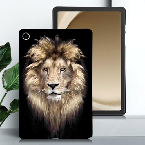 Beajew Hülle Kompatibel mit Samsung Galaxy Tab A9+, Weiches TPU Durchsichtig Silikon Schutzhülle mit Muster Stoßfest Dünne Tablet Case, Löwe von Beajew