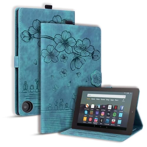 Beajew Hülle für Amazon Fire HD 10 (2021)/HD 10 (2023), mit Stifthalter, Trifold Ständer, Unterstützt Touch-ID,Automatisches Ruhen/Wecken,Flexible PU hülle,Weicher TPU Rückseite-Grün von Beajew