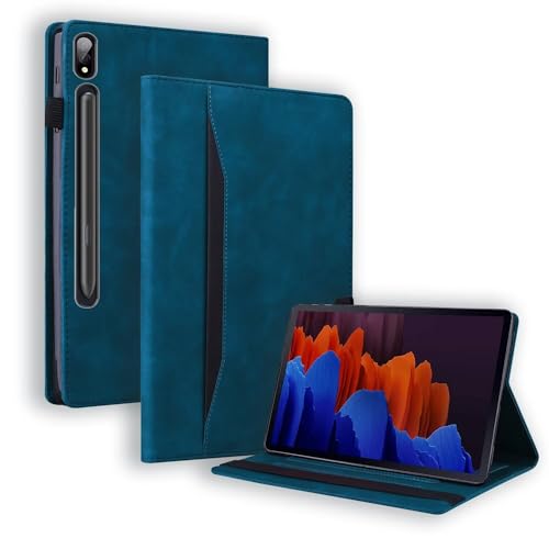 Beajew Hülle für Amazon Fire HD 10 (2023), mit Stifthalter, Unterstützt Touch-ID,PU Leder Folio Case Stoßfest mit Tasche und Auto Wake/Sleep Funktion, Multi-Winkel Ständer-Blau von Beajew