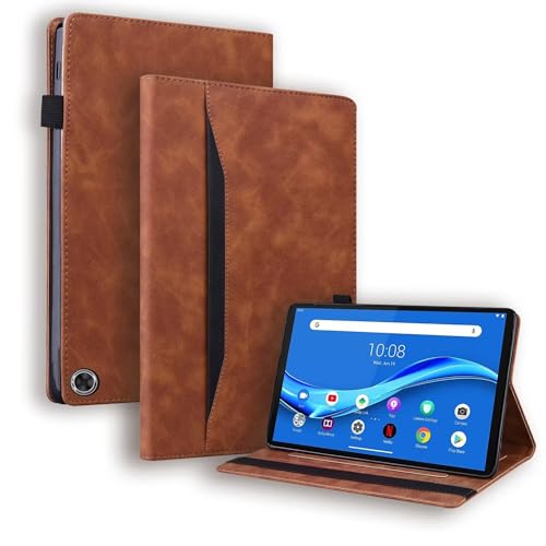 Beajew Hülle für Amazon Fire Max 11 2023, mit Stifthalter, Unterstützt Touch-ID,PU Leder Folio Case Stoßfest mit Tasche, Multi-Winkel Ständer,Intelligentes Schutzhülle-Braun von Beajew