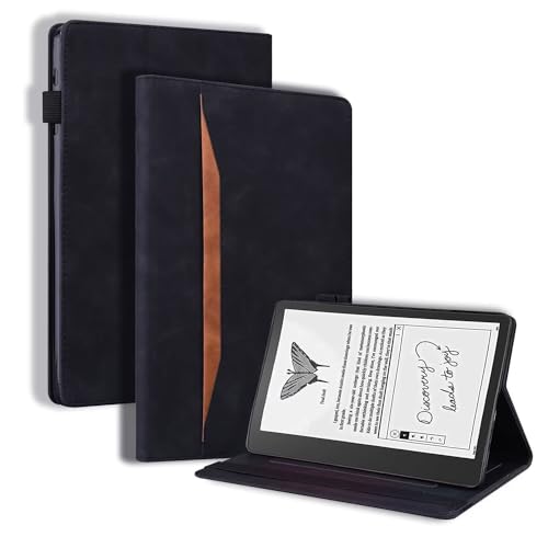 Beajew Hülle für Amazon Kindle Scribe 10.2 (2022), mit Stifthalter, Unterstützt Touch-ID,PU Leder Folio Case Stoßfest mit Tasche, Multi-Winkel Ständer,Intelligentes Schutzhülle-Schwarz von Beajew